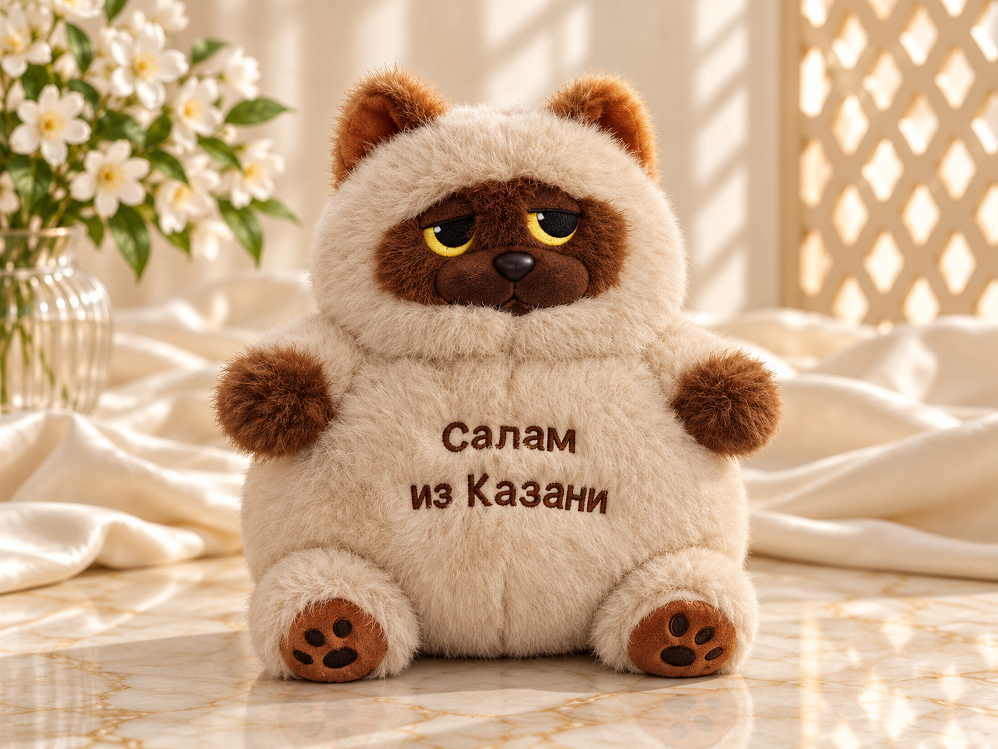 Мягкая игрушка «Котик — Салам из Казани» — бежево-коричневый