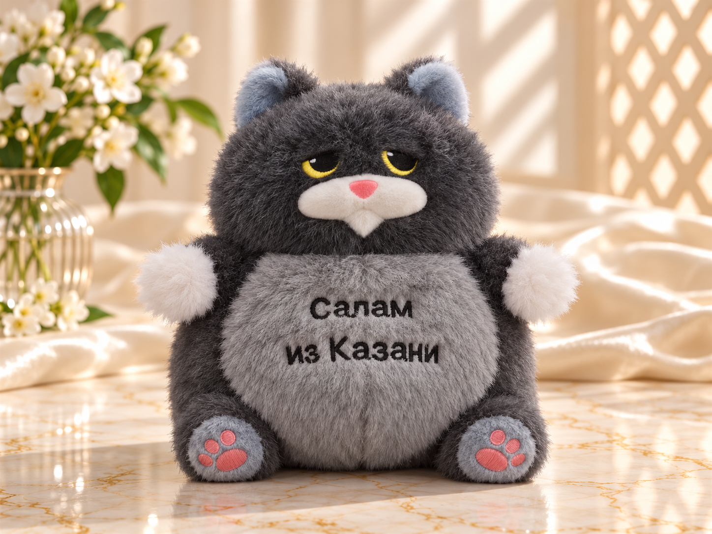 Мягкая игрушка «Котик — Салам из Казани» — серый
